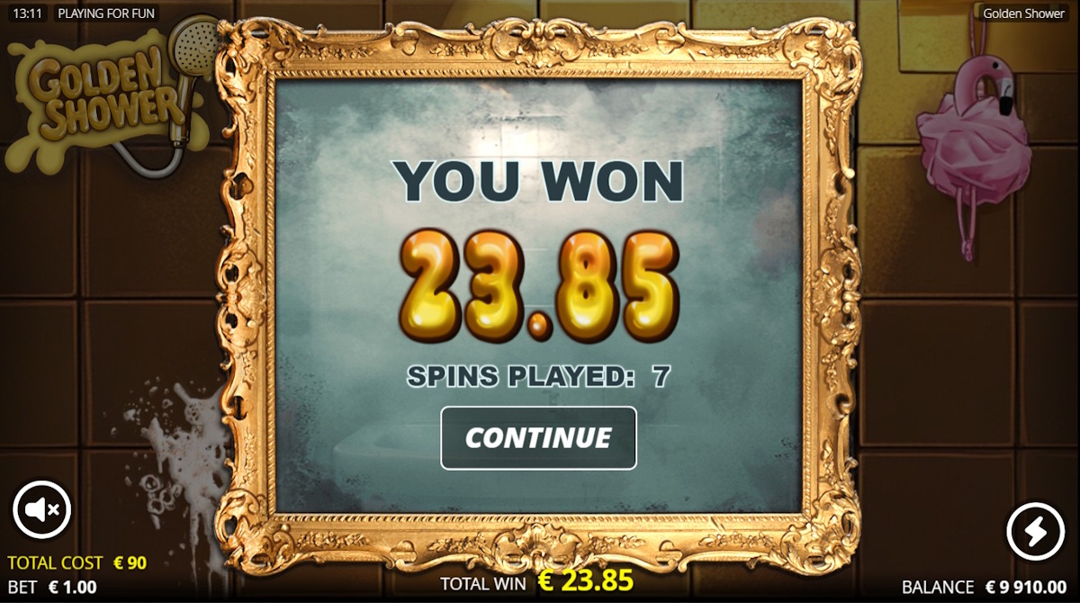 A win in Golden Shower by Nolimit City