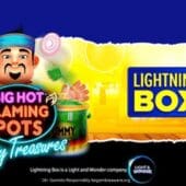 Banner of Big Hot Flaming Pots Tasty Treasures Light & Wonder