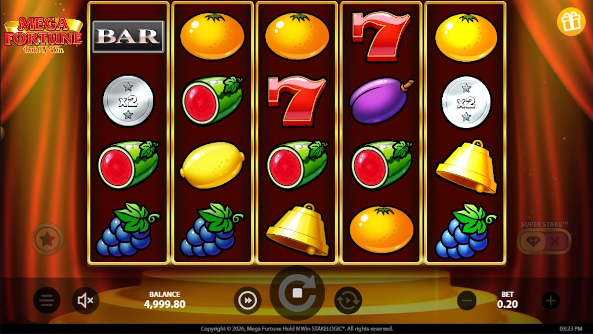 Base game in Mega Fortune by Stakelogic