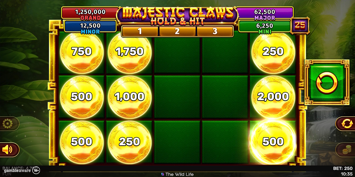 Bonus game in Majestic Claws Hold & Hit by Spionemenal