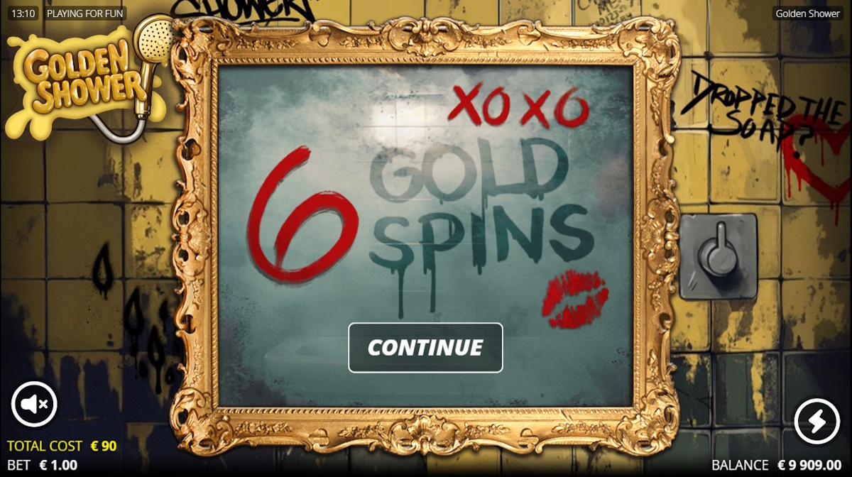 Gold spins won in Golden Shower by Nolimit City