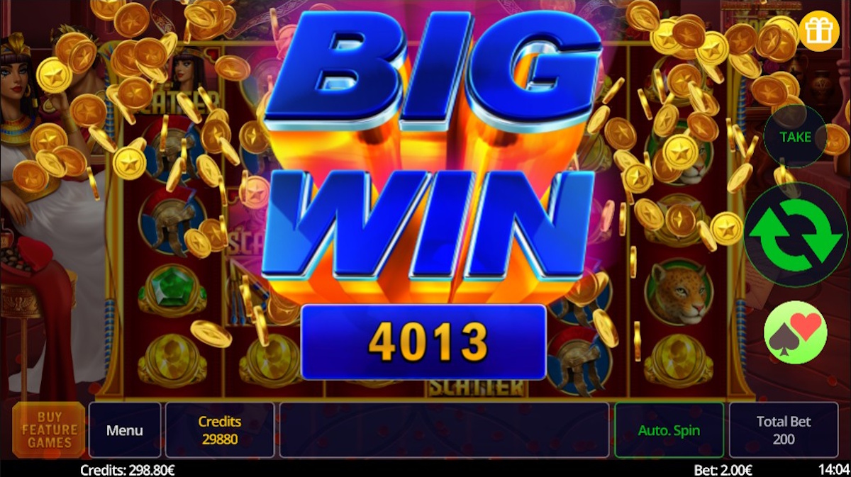 A big win in Hidden Treasures of Rome Cleopatra’s Love by Swintt