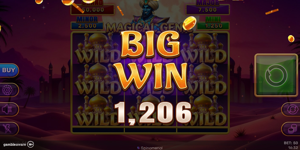 A big win in Magical Genie Hold & Hit 3x3 by Spinomenal