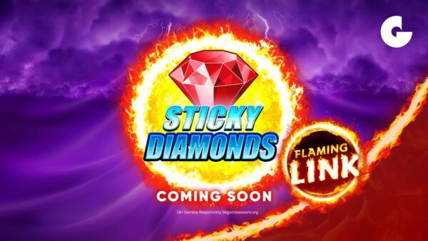 Banner of Sticky Diamonds Flaming Link by Gamomat