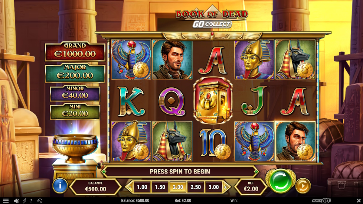 Base game in Book of Dead GO Collect by Play'n GO