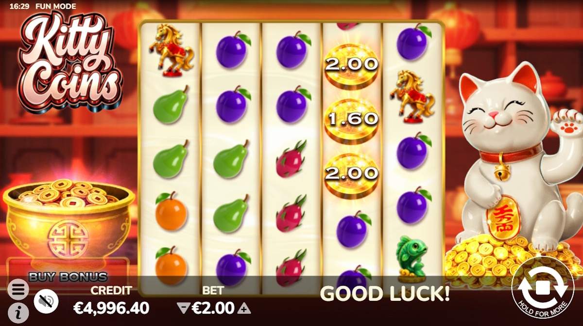 Base game in Kitty Coins by Atomic Slot Lab
