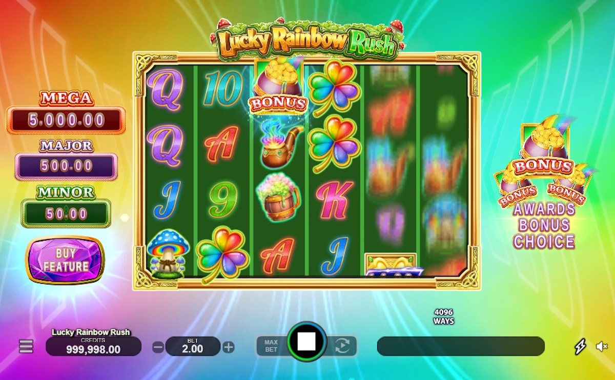 Base game in Lucky Rainbow Rush by Red Papaya