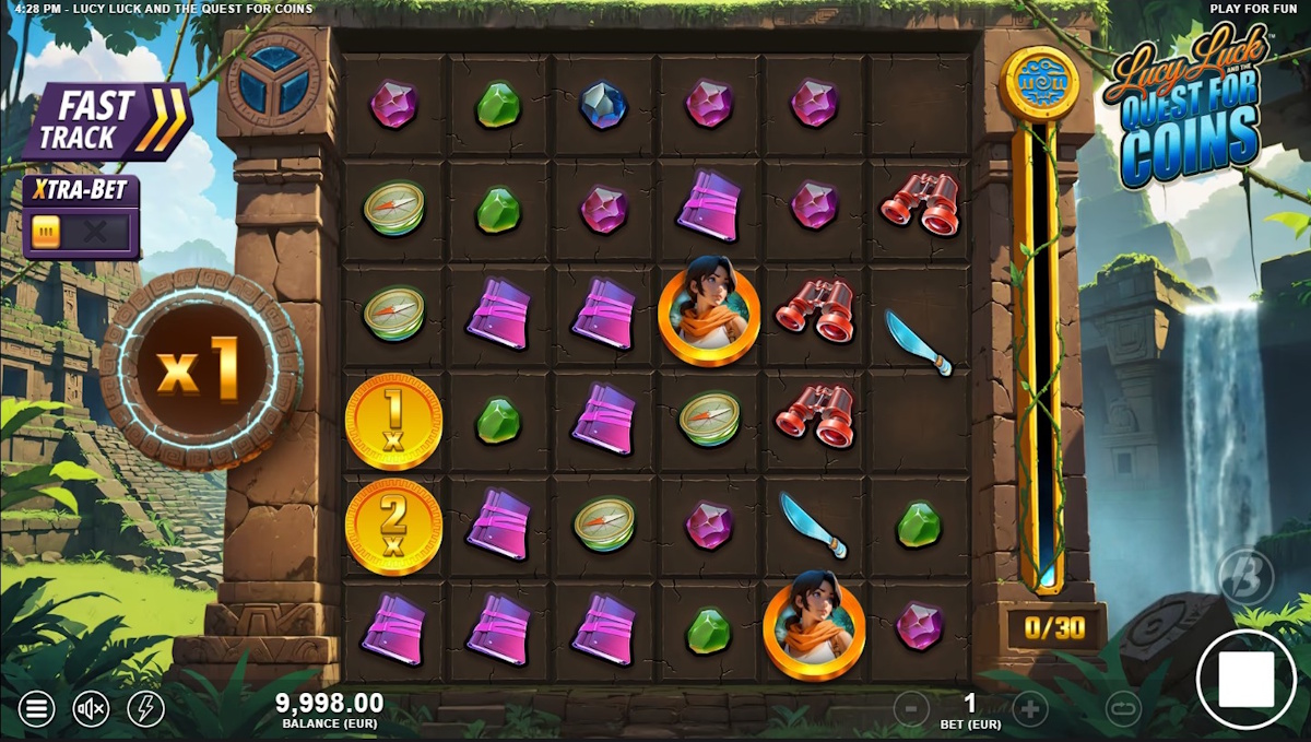 Base game in Lucy Luck and the Quest for Coins by Slotmill