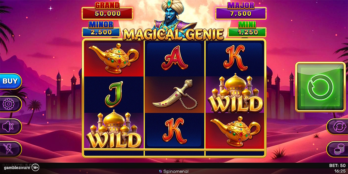 Base game in Magical Genie Hold & Hit 3x3 by Spinomenal
