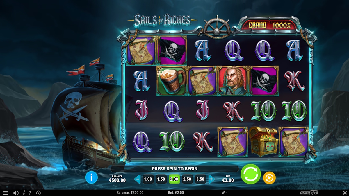Base game in Sails of Riches by Play'n GO