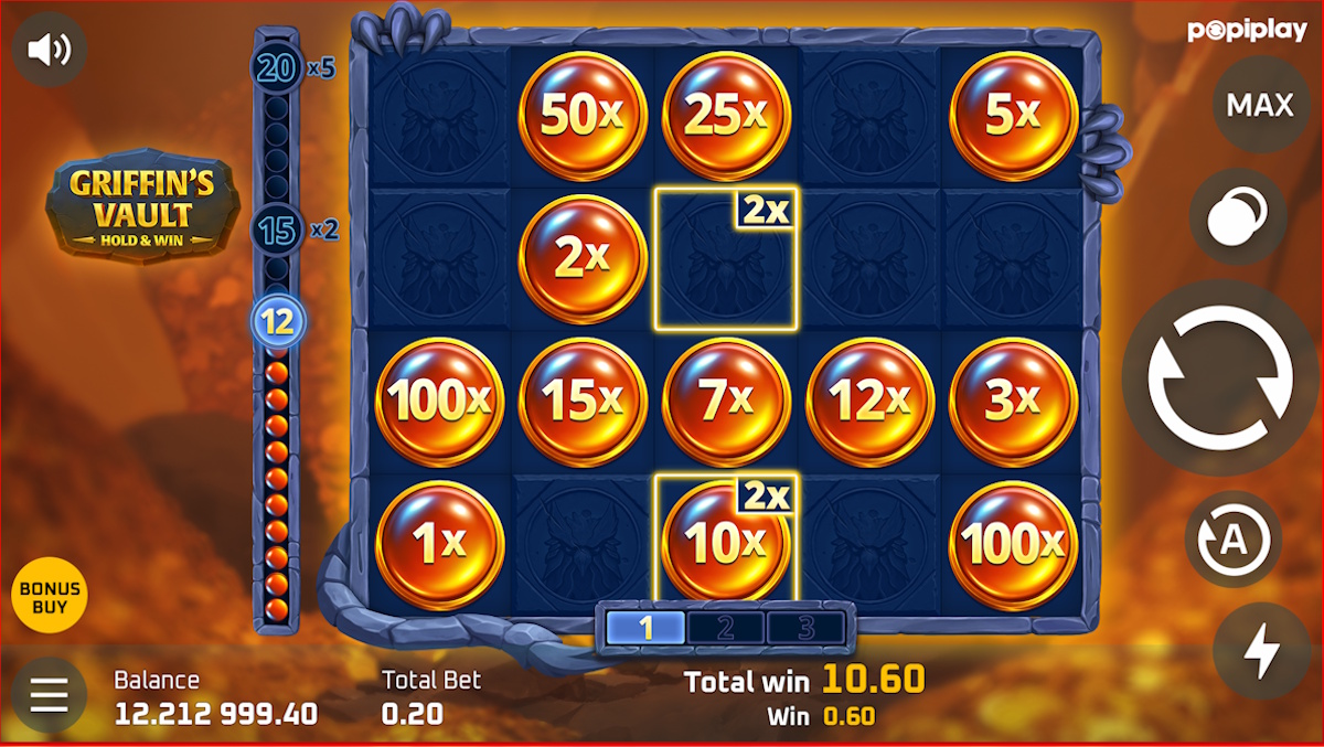 Bonus game in Griffin's Vault by Popiplay
