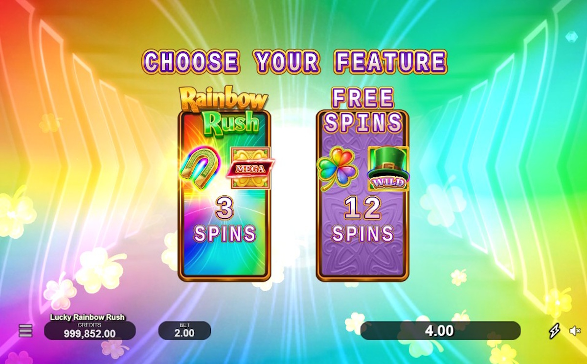 Feature choice in Lucky Rainbow Rush by Red Papaya