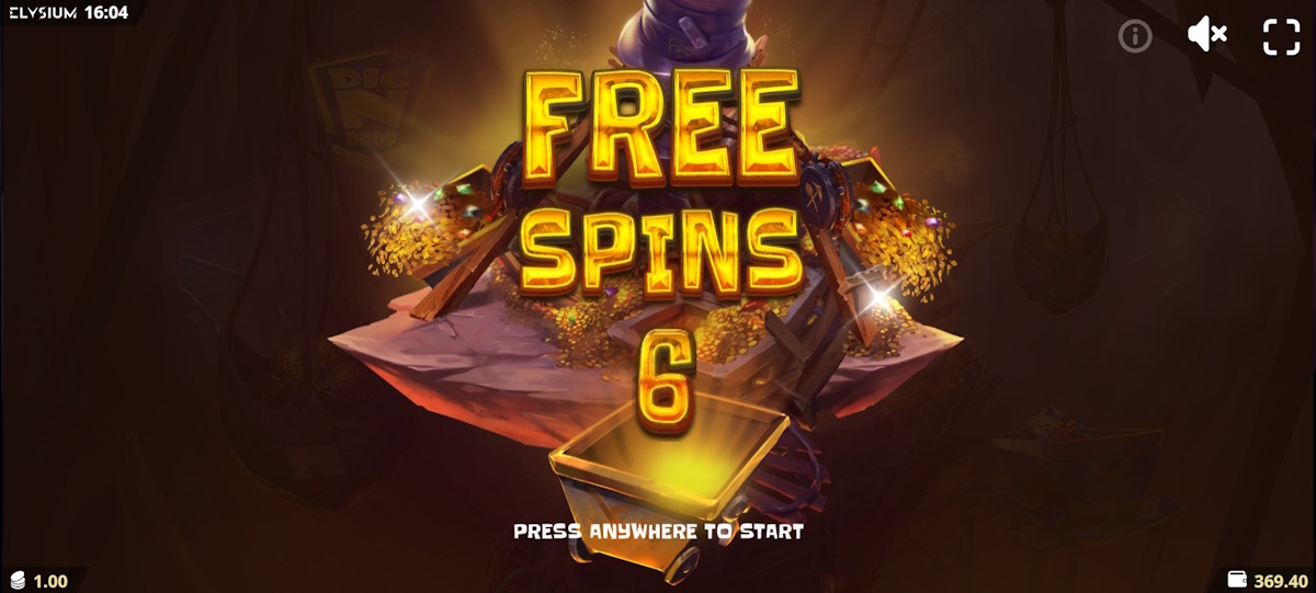 Free spins awarded in Dig N Drop by Elysium Studios