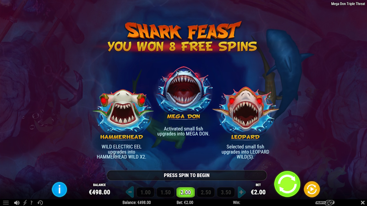 Free spins won in Megadon Triple Threat by Play'n GO