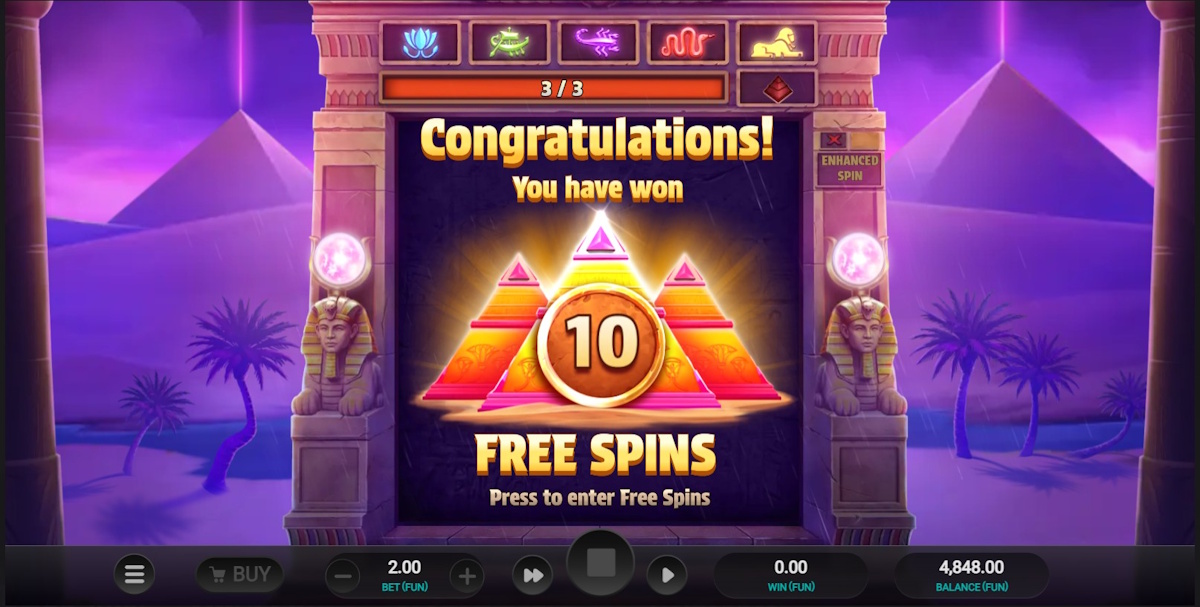 Free spins won in Pharaoh’s Last Wish by Relax Gaming