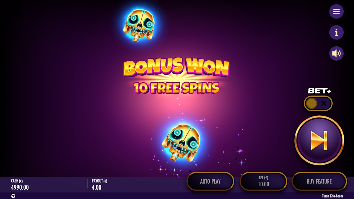 Free spins won in Tutan Kha-boom by Thunderkick