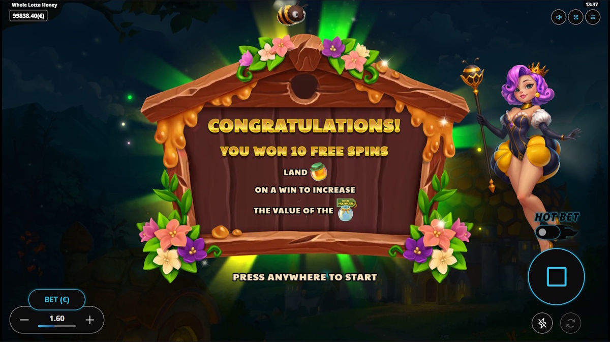 Free spins won in Whole Lotta Honey by Gaming Corps