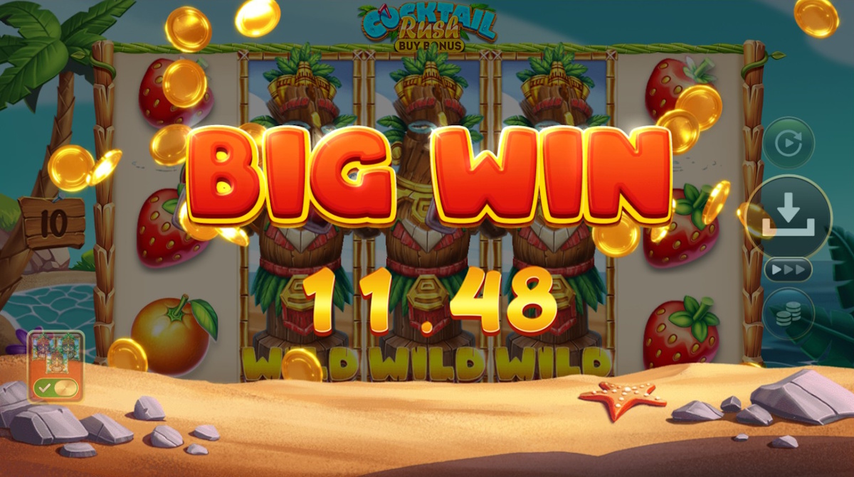 A big win in Cocktail Rush Buy Bonus by Amusnet