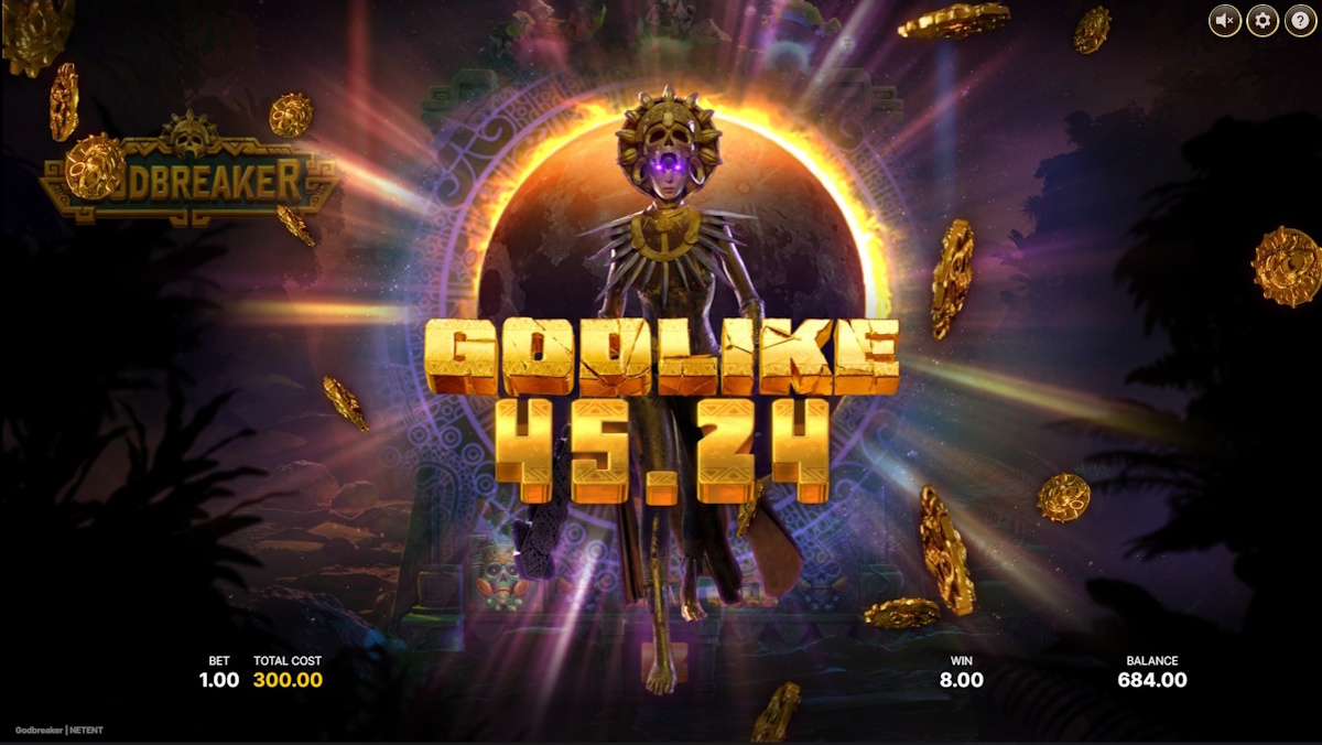 A win in Godbreaker by NetEnt