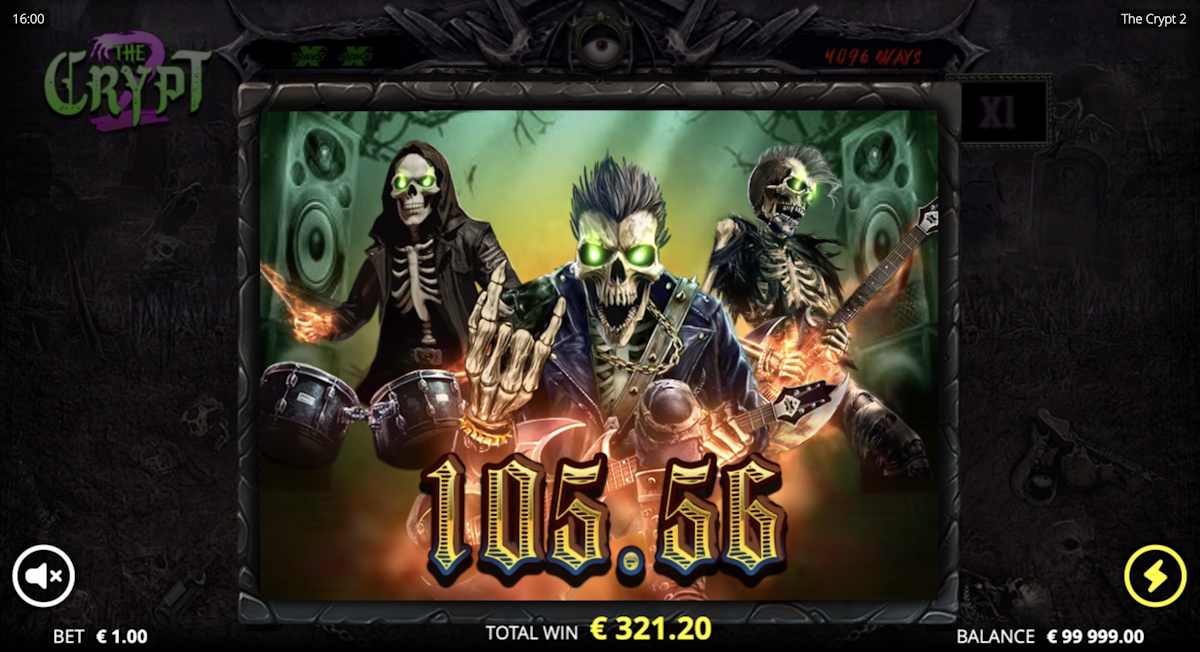 A win in The Crypt 2 by Nolimit City
