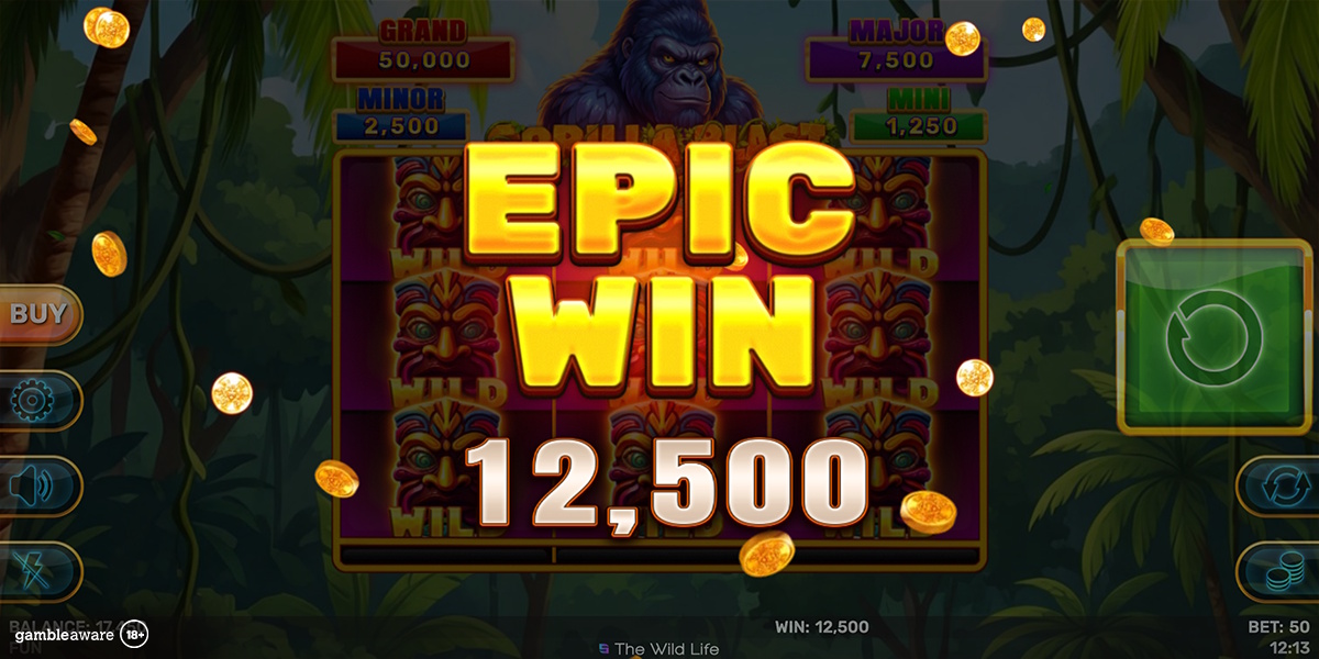 An epic win in Gorilla Blast Hold & Hit 3x3 by Spinomenal