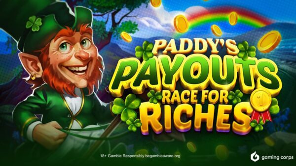 Banner of Paddy's Payouts Race for Riches by Gaming Corps