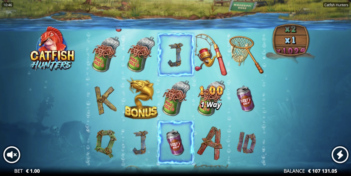 Base game in Catfish Hunters by Nolimit City