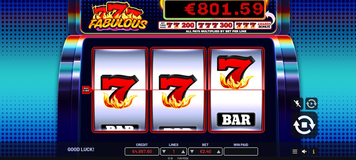 Base game in Fabulous 777s by Atomic Slot Lab