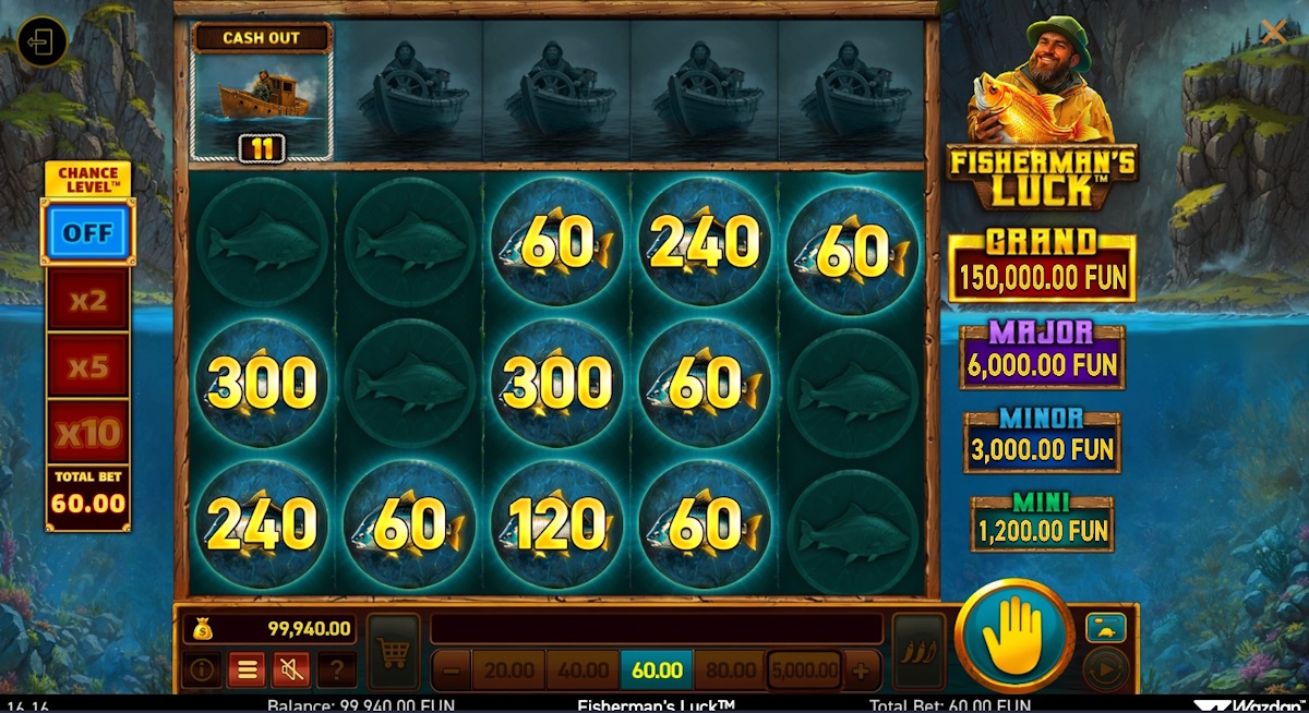 Base game in Fisherman’s Luck™ by Wazdan
