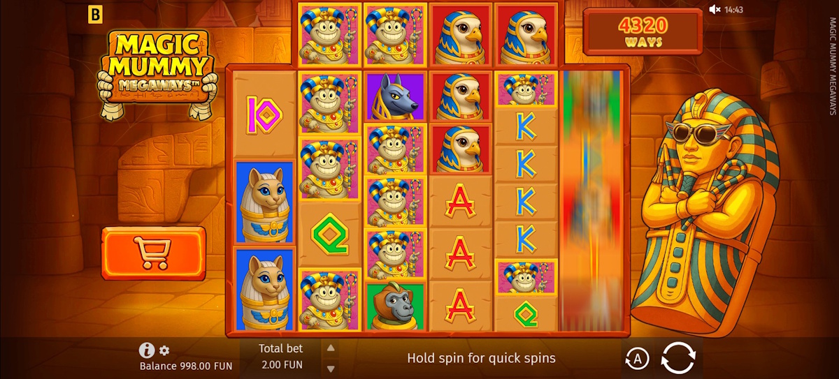 Base game in Magic Mummy MEGAWAYS by BGaming