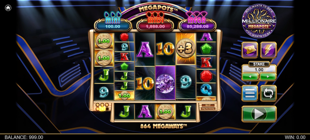 Base game in Millionaire Megapots by Big Time Gaming