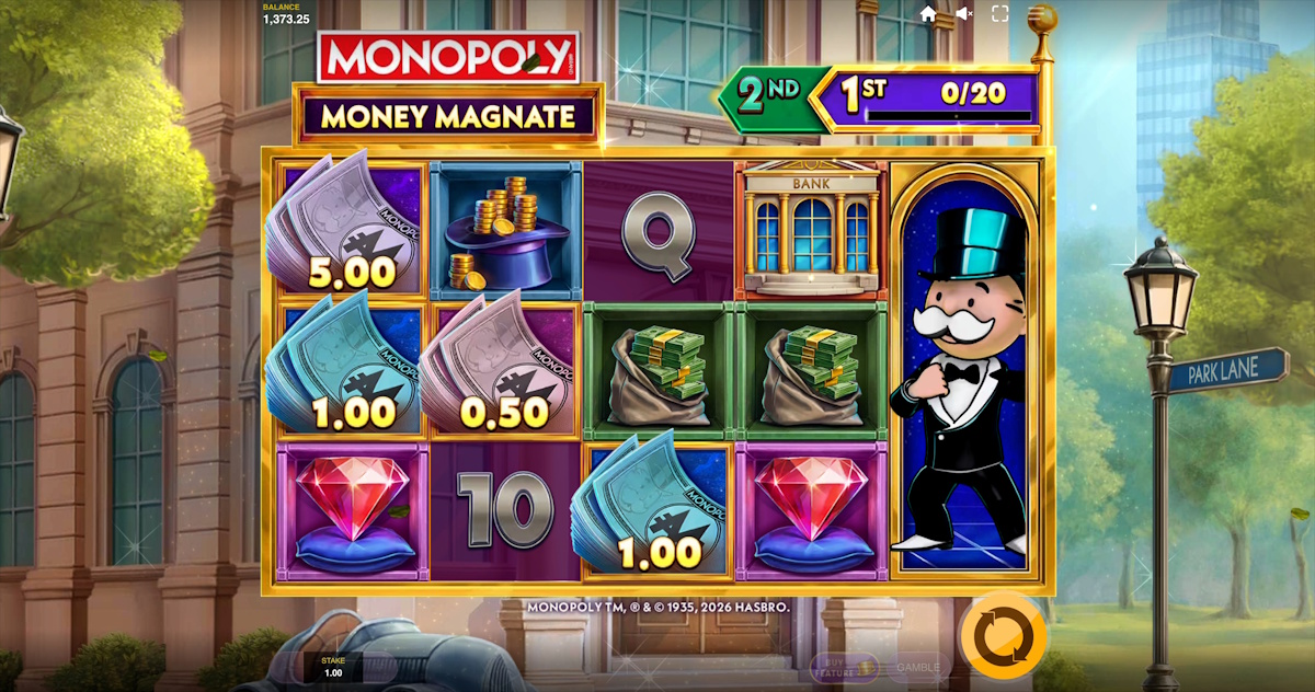 Base game in Monopoly Money Magnate by Red Tiger