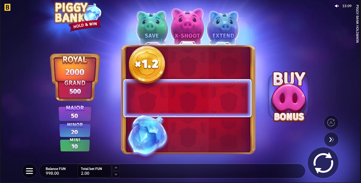 Base game in Piggy Bank Hold & Win by BGaming