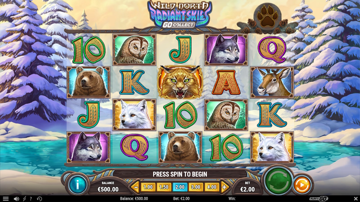 Base game in Wild North Radiant Skies GO Collect by Play’n GO
