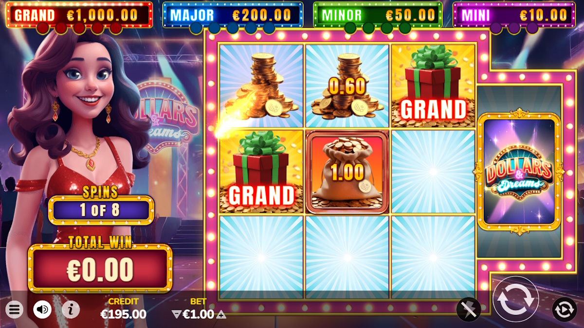 Free games in action after triggering Dollars & Dreams mechanic by Bragg