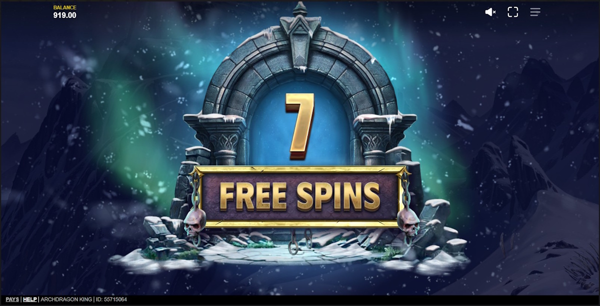 Free spins won in Archdragon King by Red Tiger