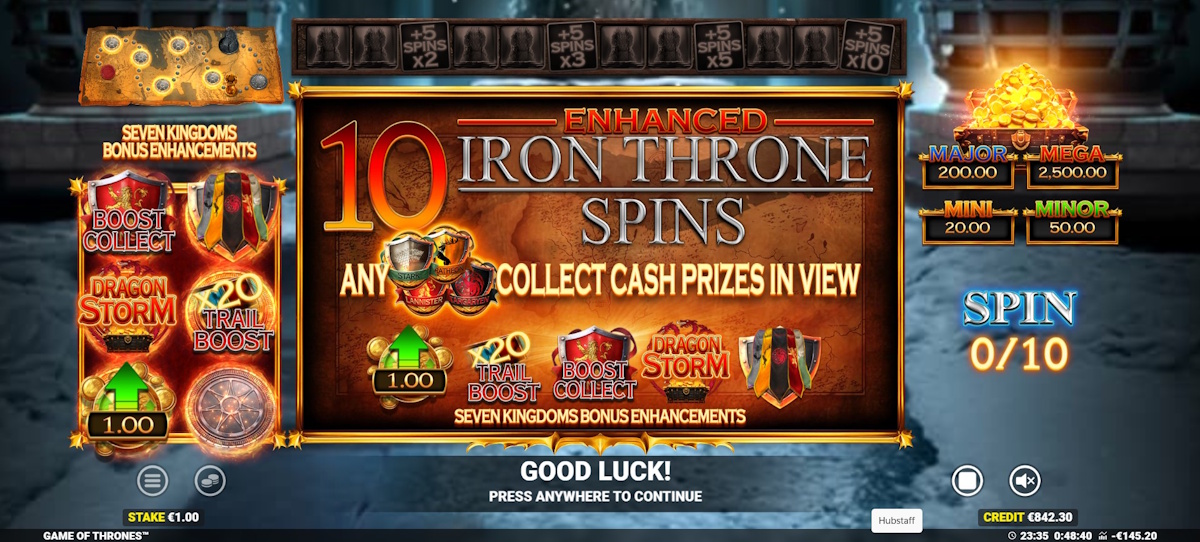 Iron throne spins won in Game of Thrones™ by Blueprint Gaming