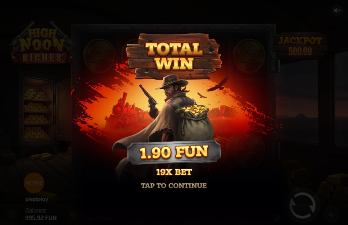 Total win in High Noon Riches by Popiplay