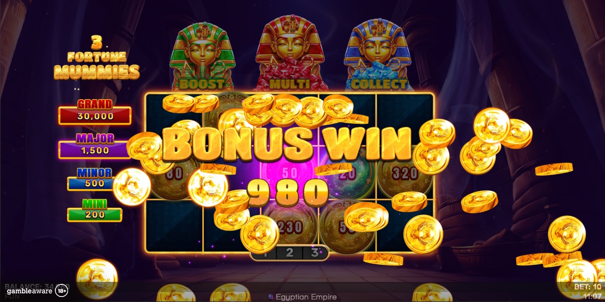 A win in 3 Fortune Mummies by Spinomenal