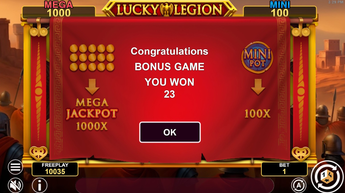 A win in Lucky Legion Hold And Win by 1spin4win