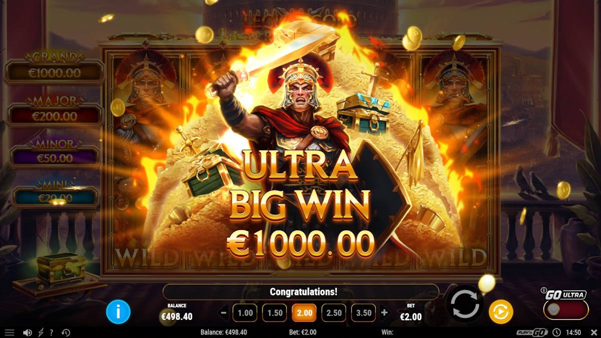 An ultra big win in Legion Gold Reckoning by Play'n GO