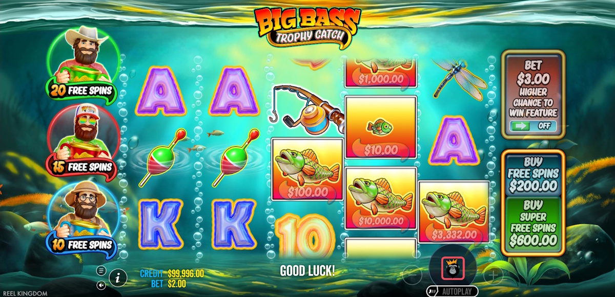 Base game in Big Bass Trophy Catch by Pragmatic Play