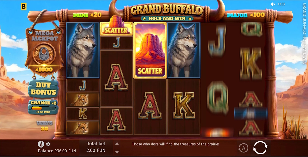 Base game in Grand Buffalo Hold and Win by BGaming
