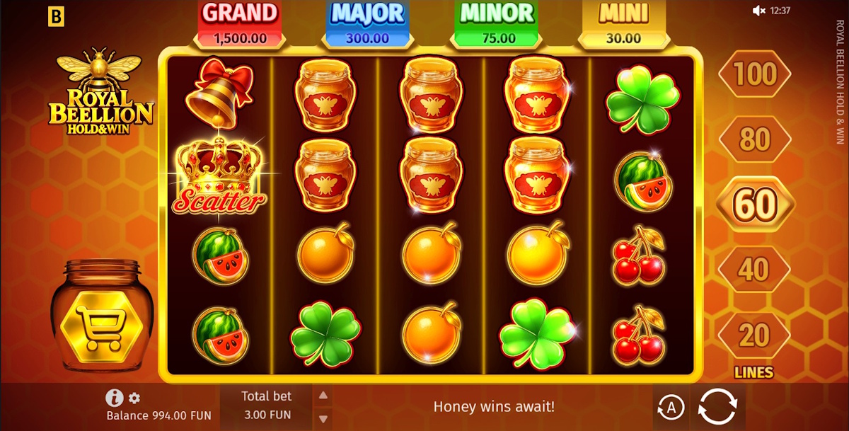 Base game in Royal Beellion Hold & Win by BGaming