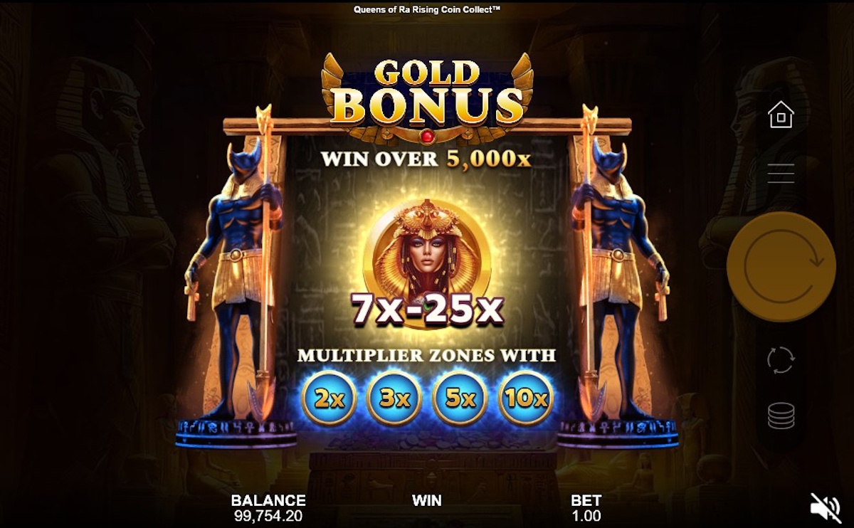 Bonus awarded in Queens of Ra Rising Coin Collect™ by ALL FOR ONE Studios™