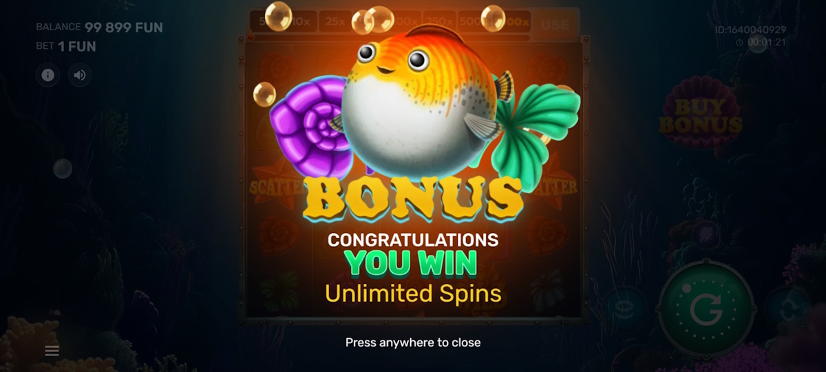 Bonus won in Deep Sea Wild by Galaxsys