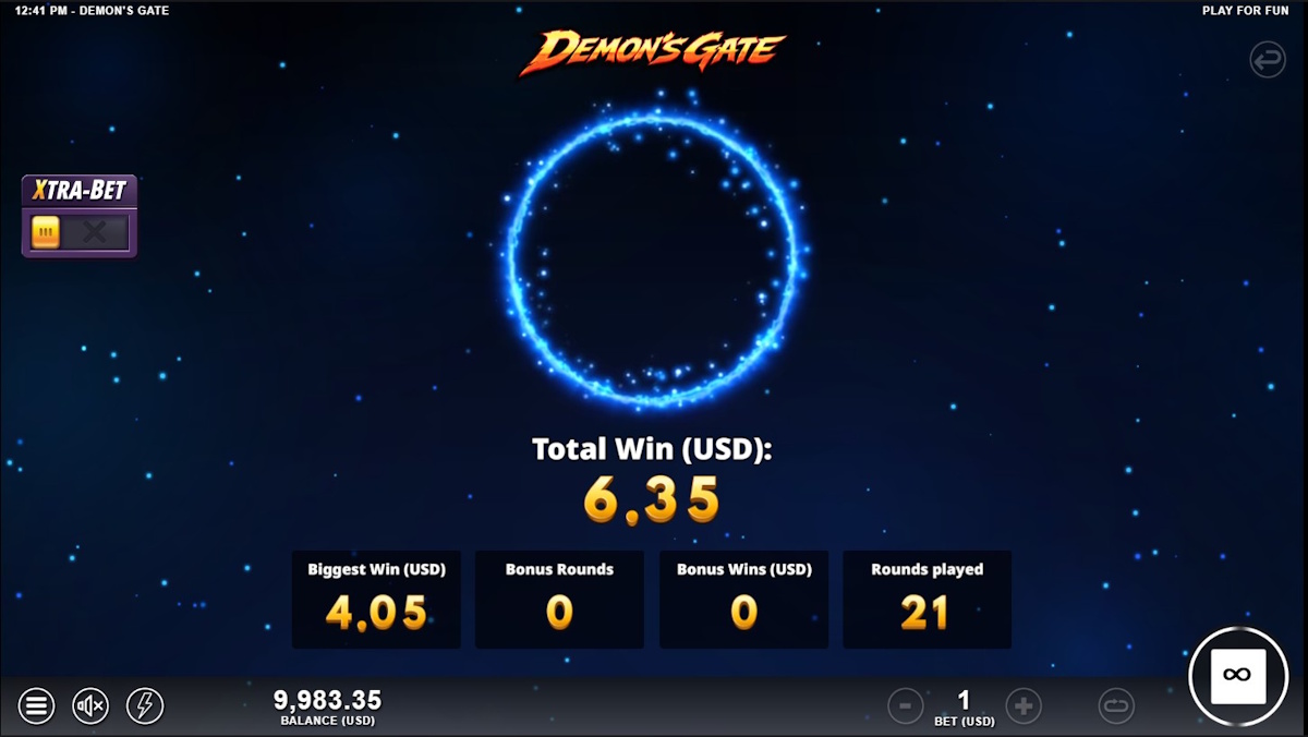 Burst mode in Demon's Gate by Slotmill