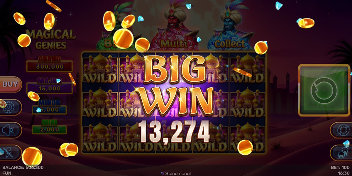 A big win in 3 Magical Genies by Spinomenal