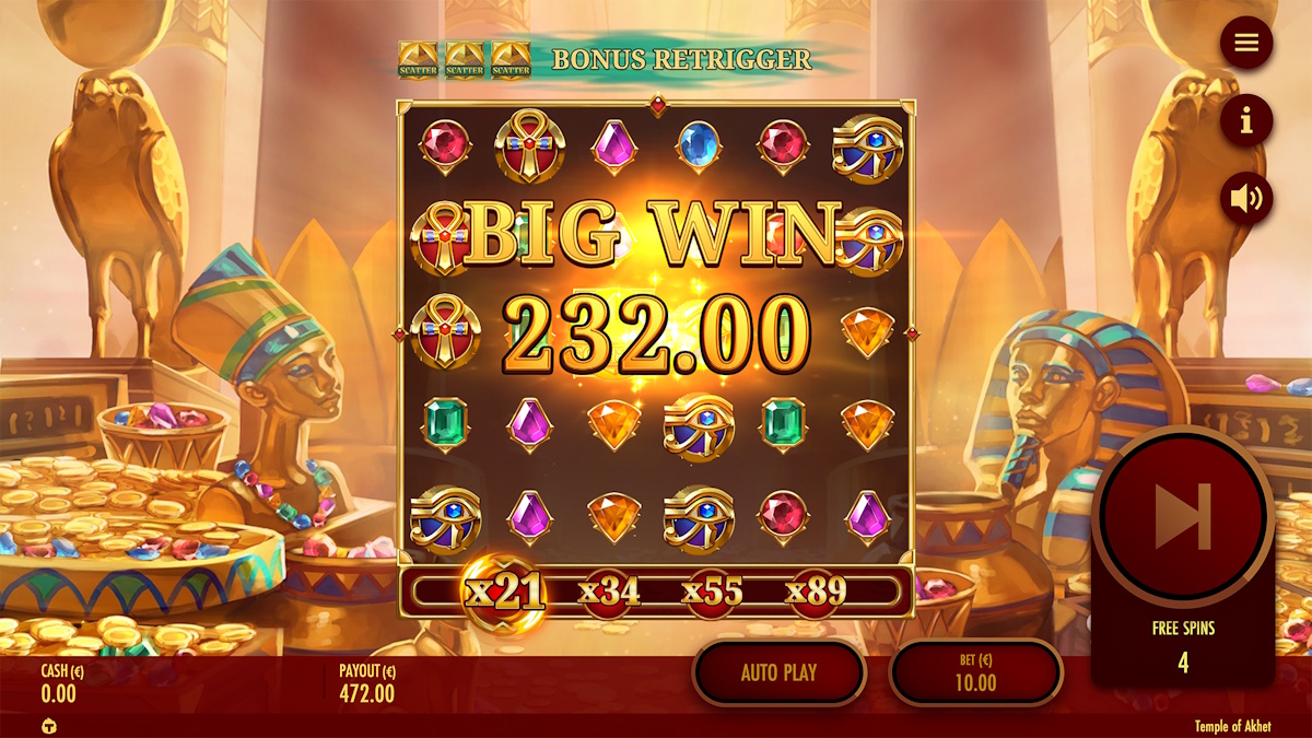 A big win in Temple of Akhet by Thunderkick