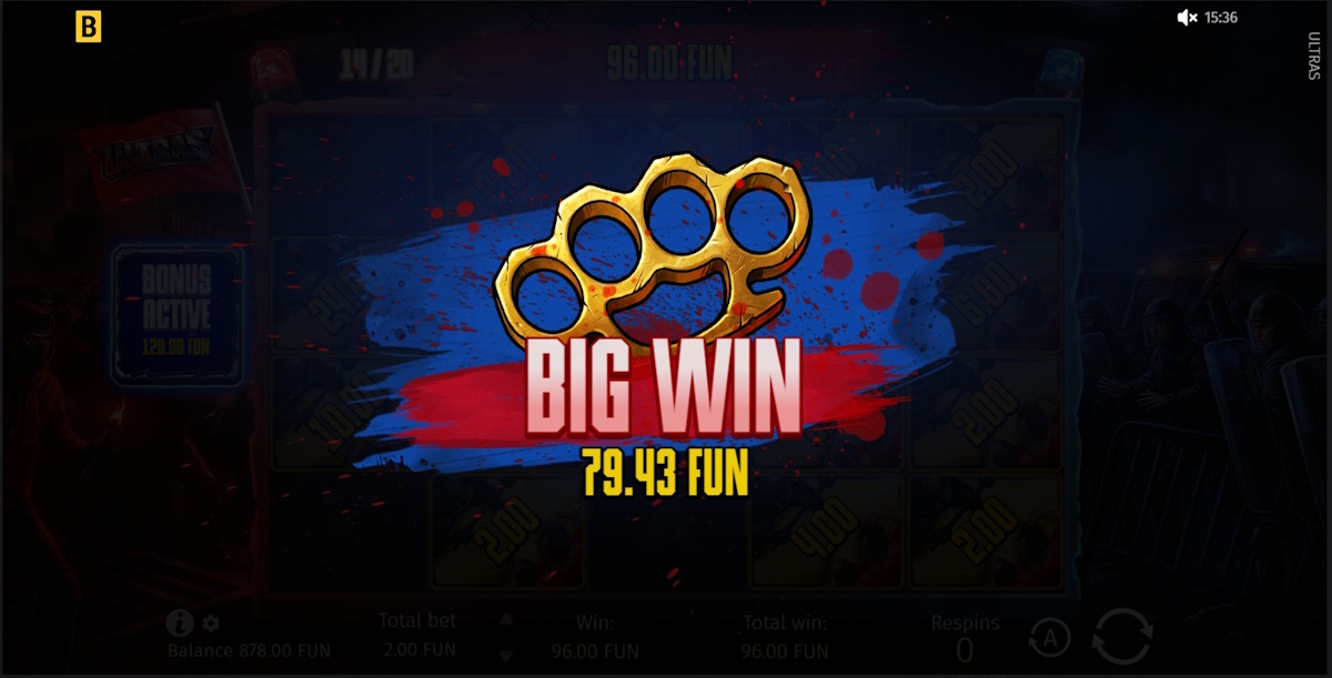 A big win in Ultras by BGaming